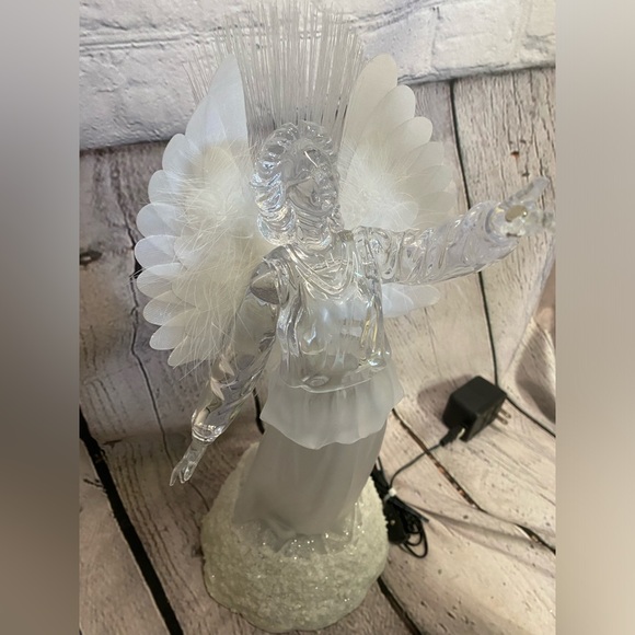 #57071 HERALDING HIS BIRTH‎ FIBER OPTIC ELECTRIC LIGHTED ANGEL Christmas Vintage - Picture 10 of 14